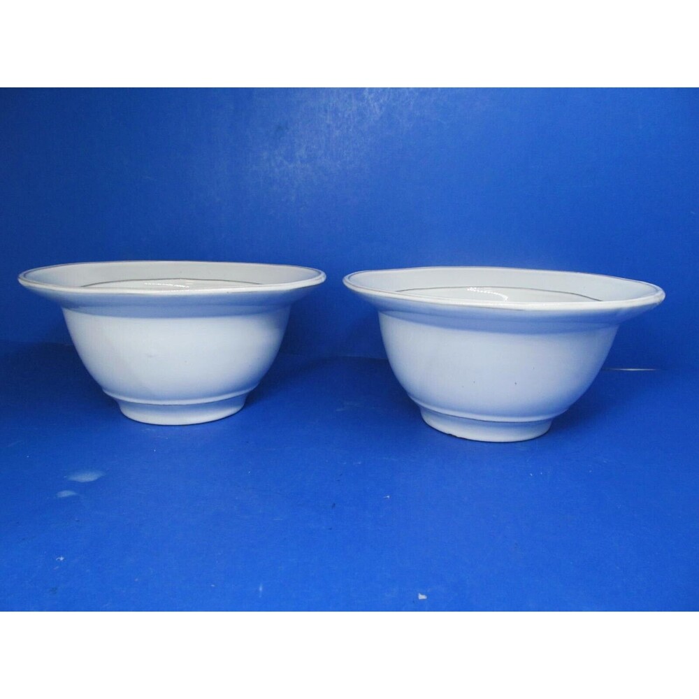 Sur La Table Set Of 2 White 6 3/4"W X 3 1/4H Cereal Ice Cream Bowls